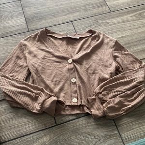 Crop button up sweater